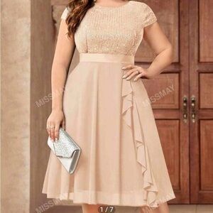 Champagne Miss May dress size 1xl. This dress is new with tags.